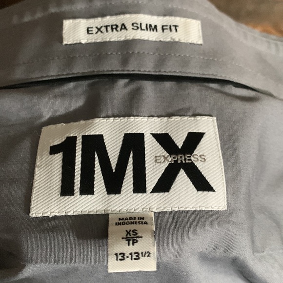 Express for Mens Grey Button Up Dress Shirt (Size : XS) - Picture 4 of 4